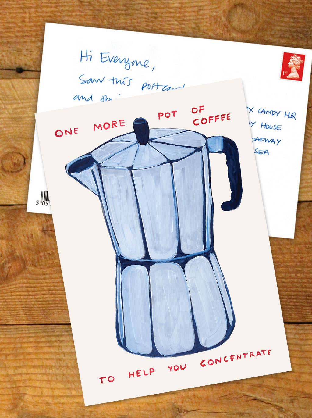 One More Pot Of Coffee - Postcard by David Shrigley