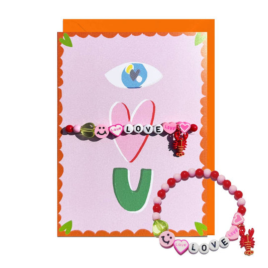 EYE LOVE U, LOVE BRACELET, PALE PINK ENVELOPE Card