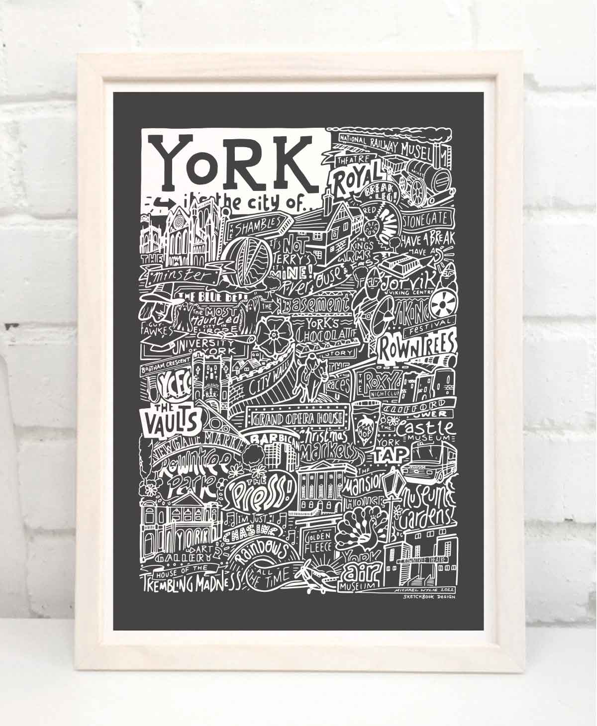York Landmarks It's The City Of Art Print