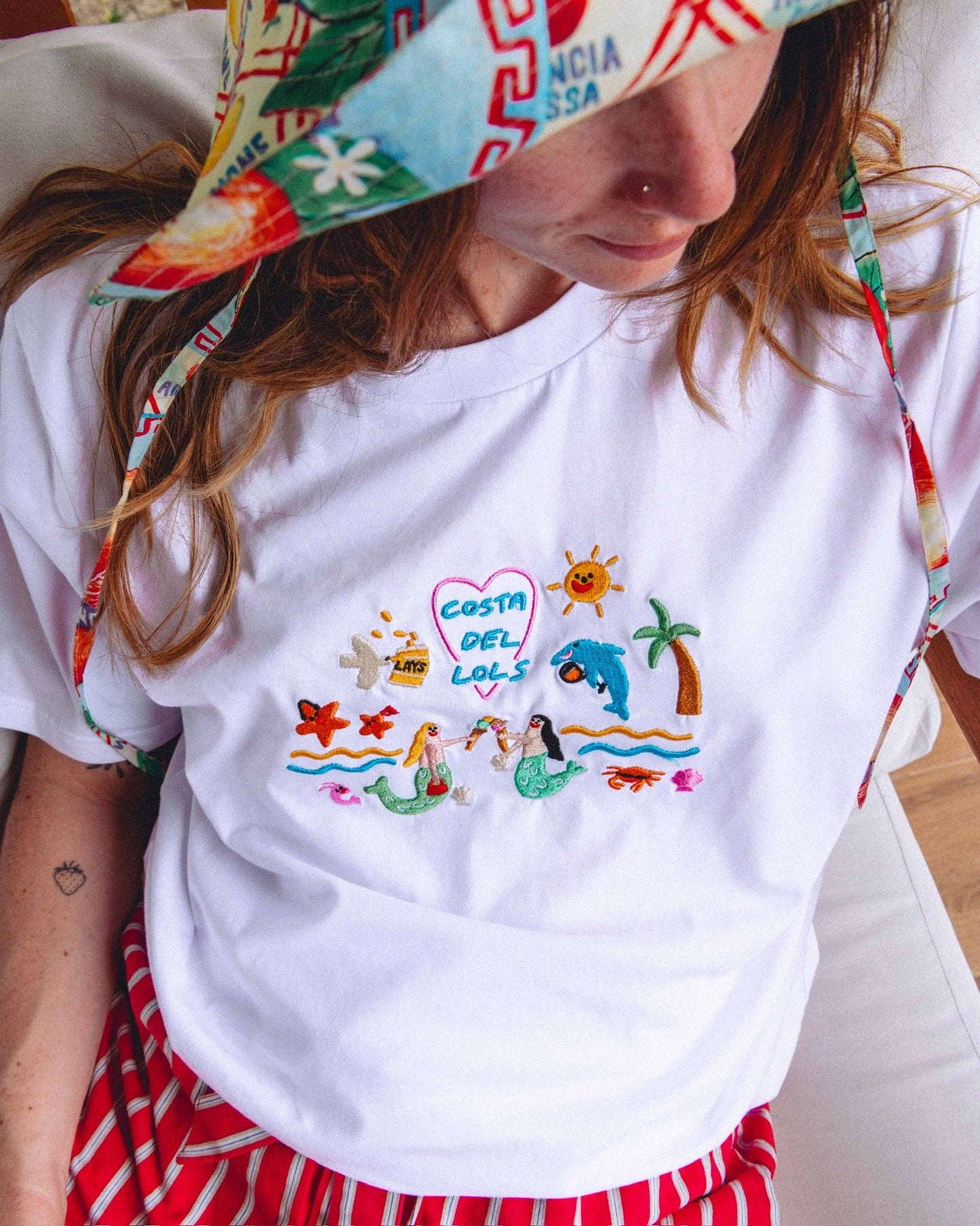 Costa Del Lols Embroidered Organic T-Shirt