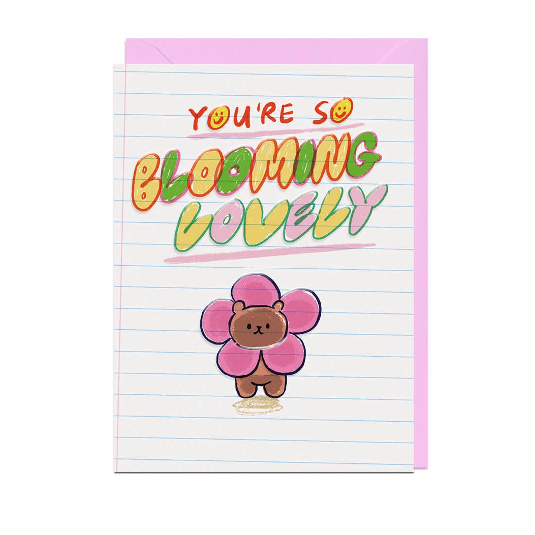 BLOOMING LOVELY, EMBOSSED, PALE PINK ENVELOPE Card