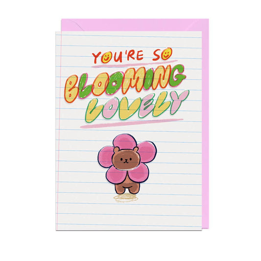 BLOOMING LOVELY, EMBOSSED, PALE PINK ENVELOPE Card