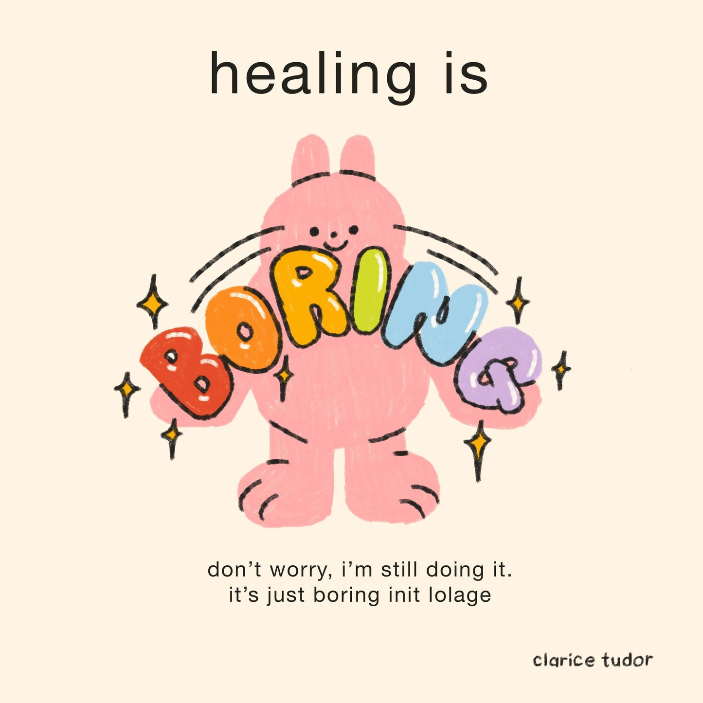 Healing is Boring Comic Postcard Print CT14