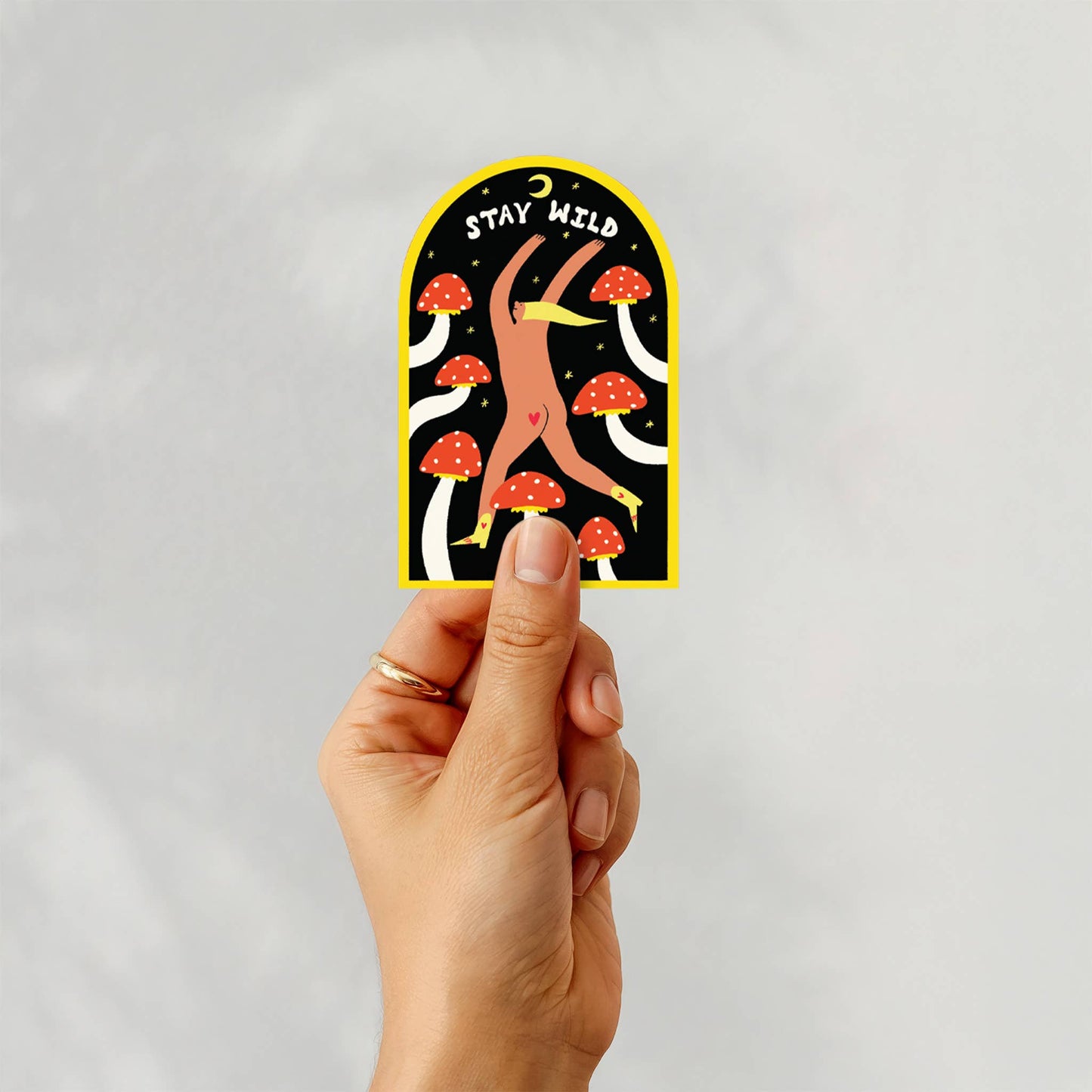Stay Wild Mushroom Vinyl Sticker