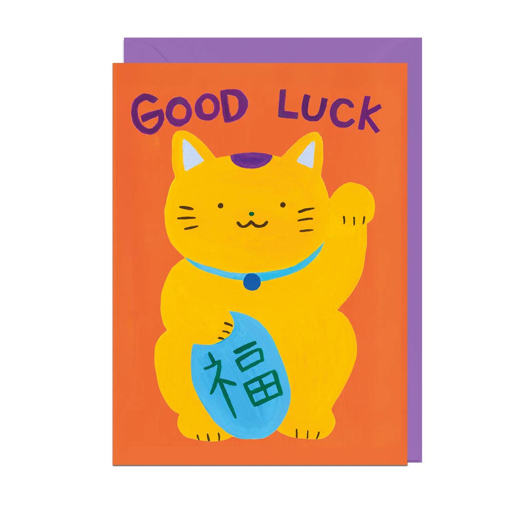 Good Luck Cat Greeting Card