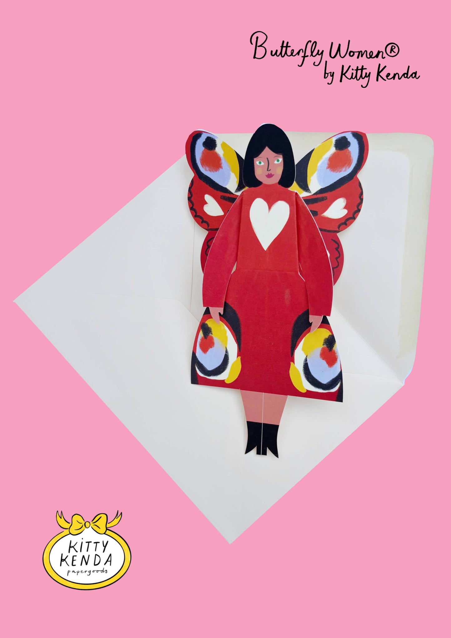 Peacock - Butterfly Woman Sitting Greeting Card
