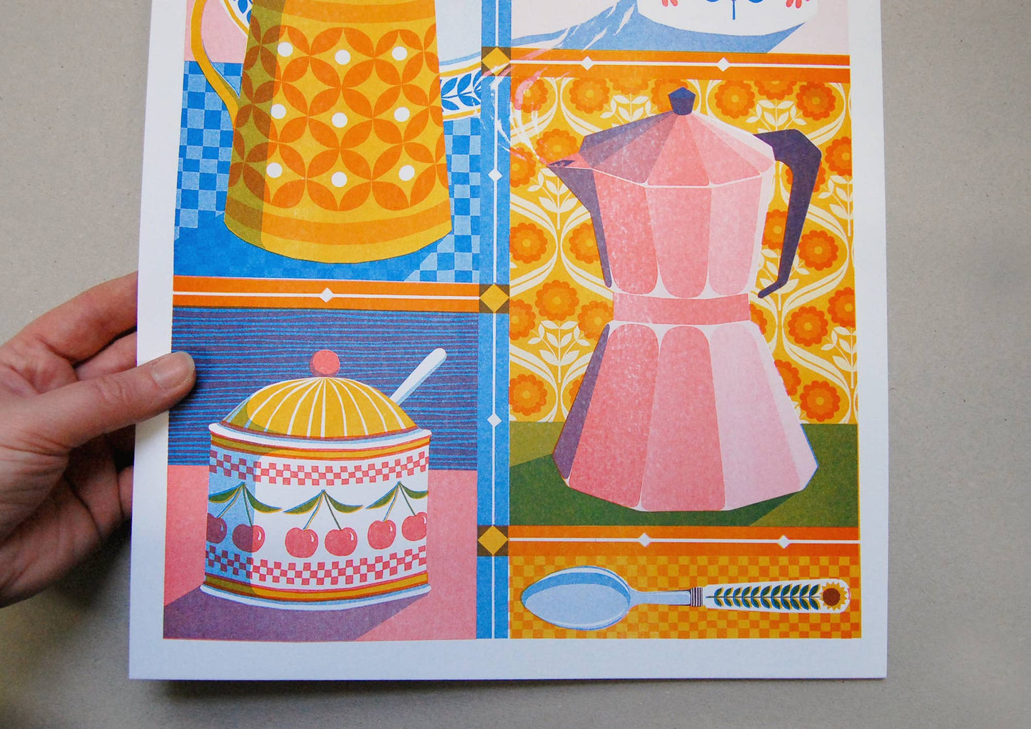 Coffee & Daffodil - A3 Risograph Print by Printer Johnson