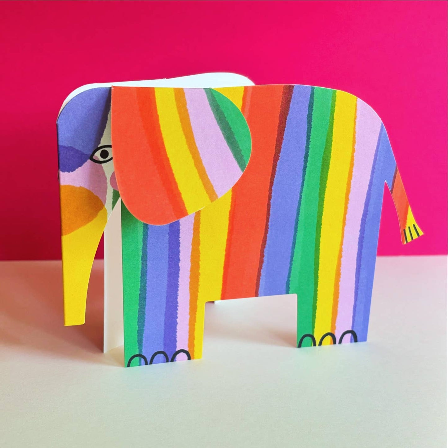 Elephant A6 Standing Luxury Eco Card - Rainbow