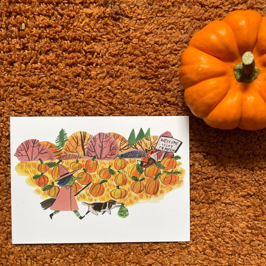 Pumpkin Patch Postcard by Dick Vincent DV14