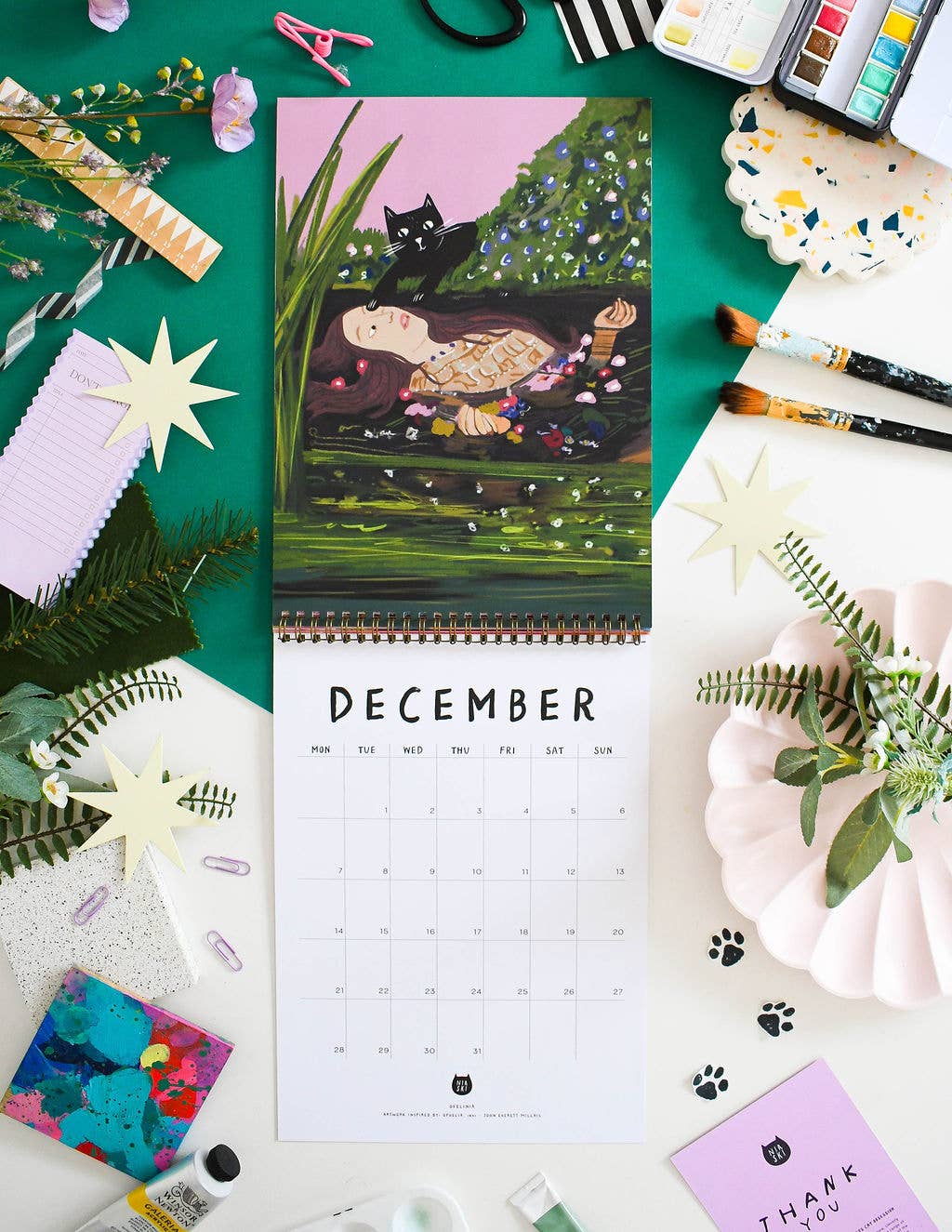 2026 Cats in Art Wall Calendar