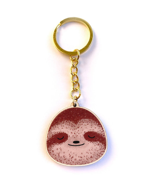 Sloth Wooden Key Ring