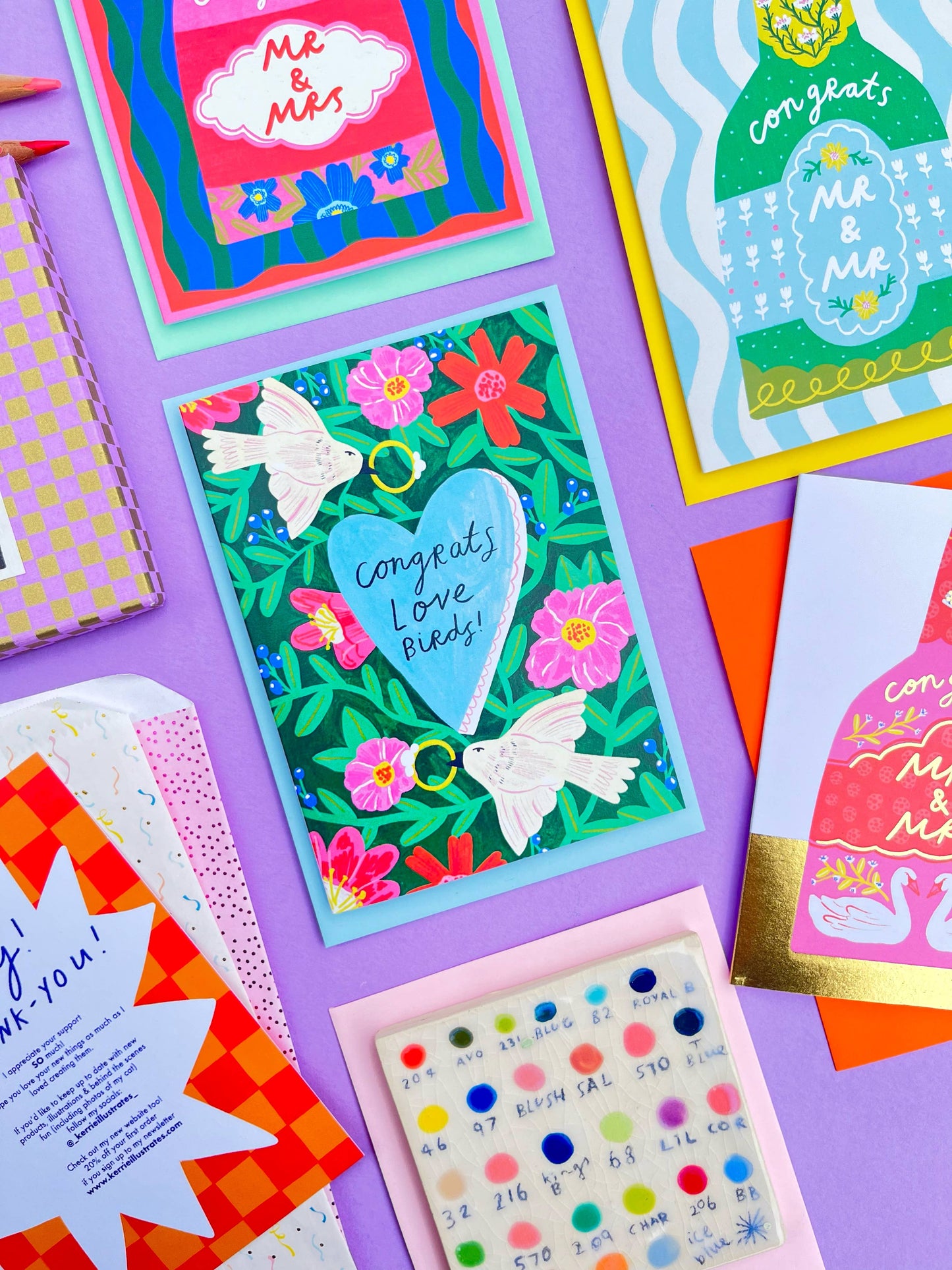 Congrats Love Birds Wedding Engagement Greeting Card Propose