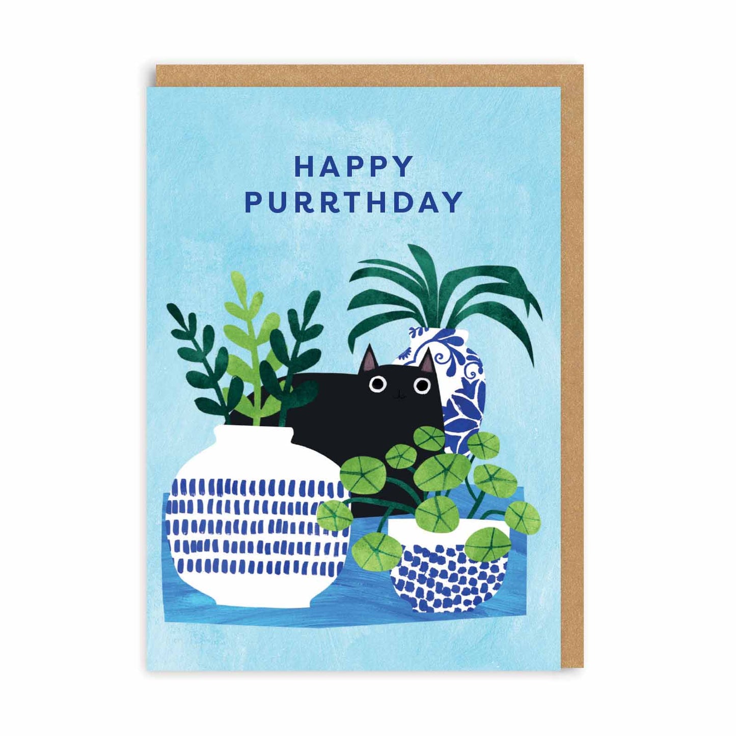 Happy Purrthday Vases Greeting Card