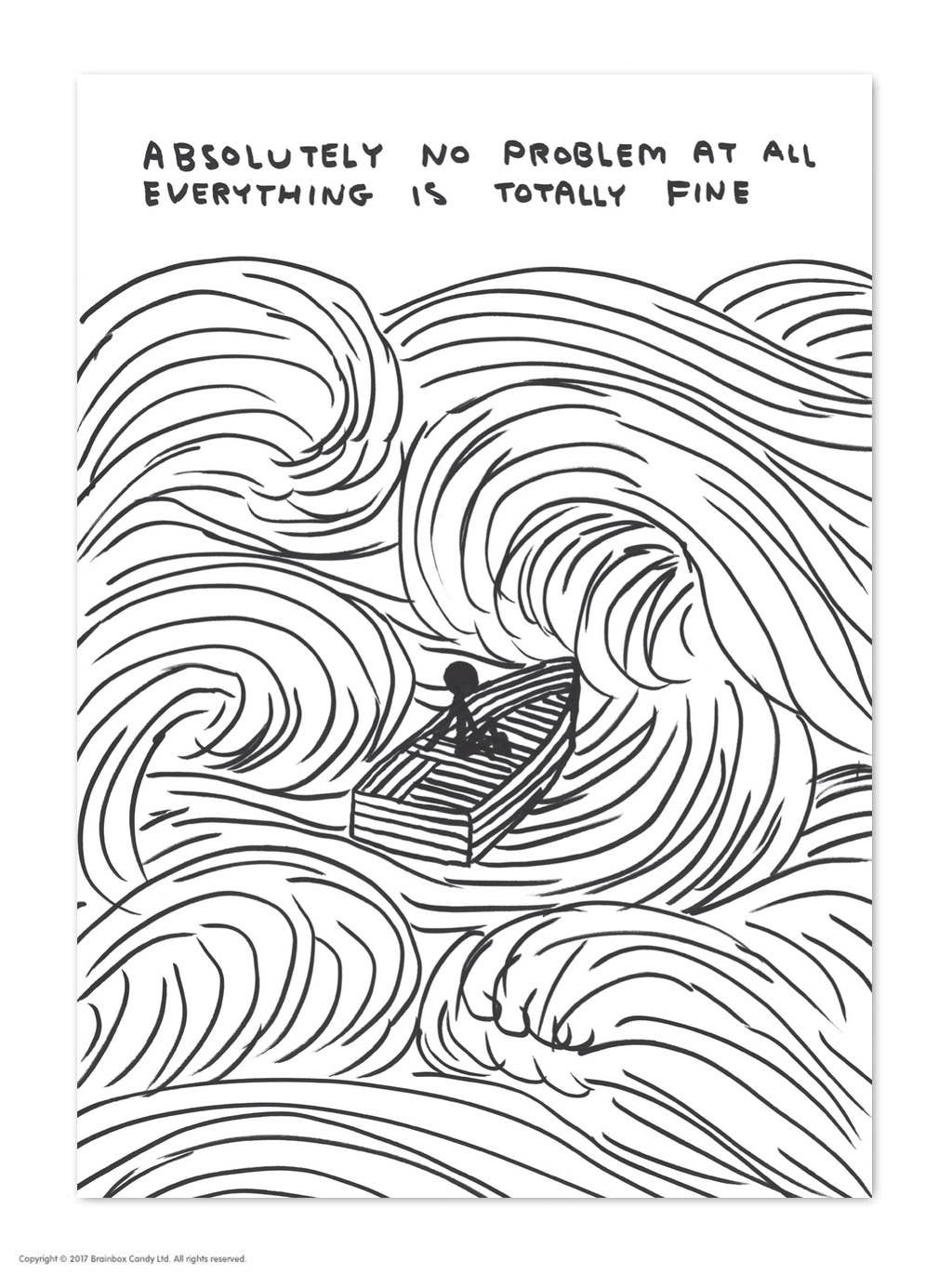 No Problem At All - A6 Art Postcard By David Shrigley