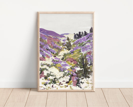 Lavender Hills A4 Art Print