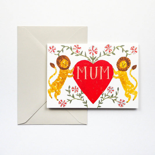 Mum Lion Heart Greeting Card