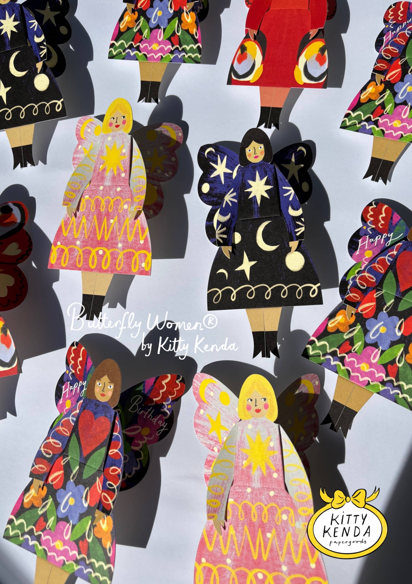 Cosmic - Butterfly Woman Sitting Greeting Card
