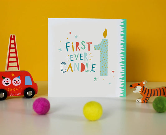 First Ever Candle Birthday Card by Dotty Black