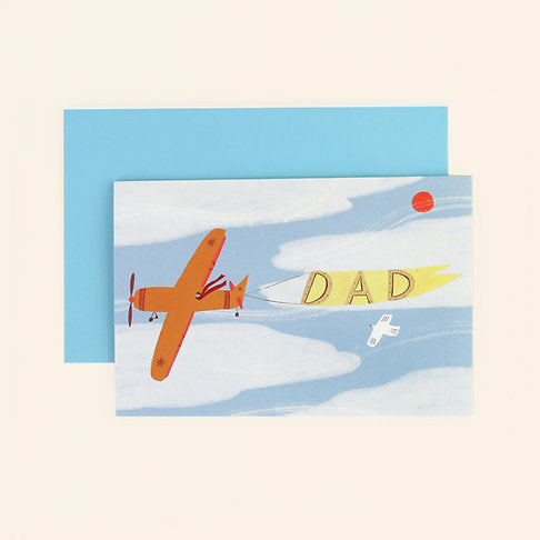 Vintage Plane Dad Card by Little Black Cat