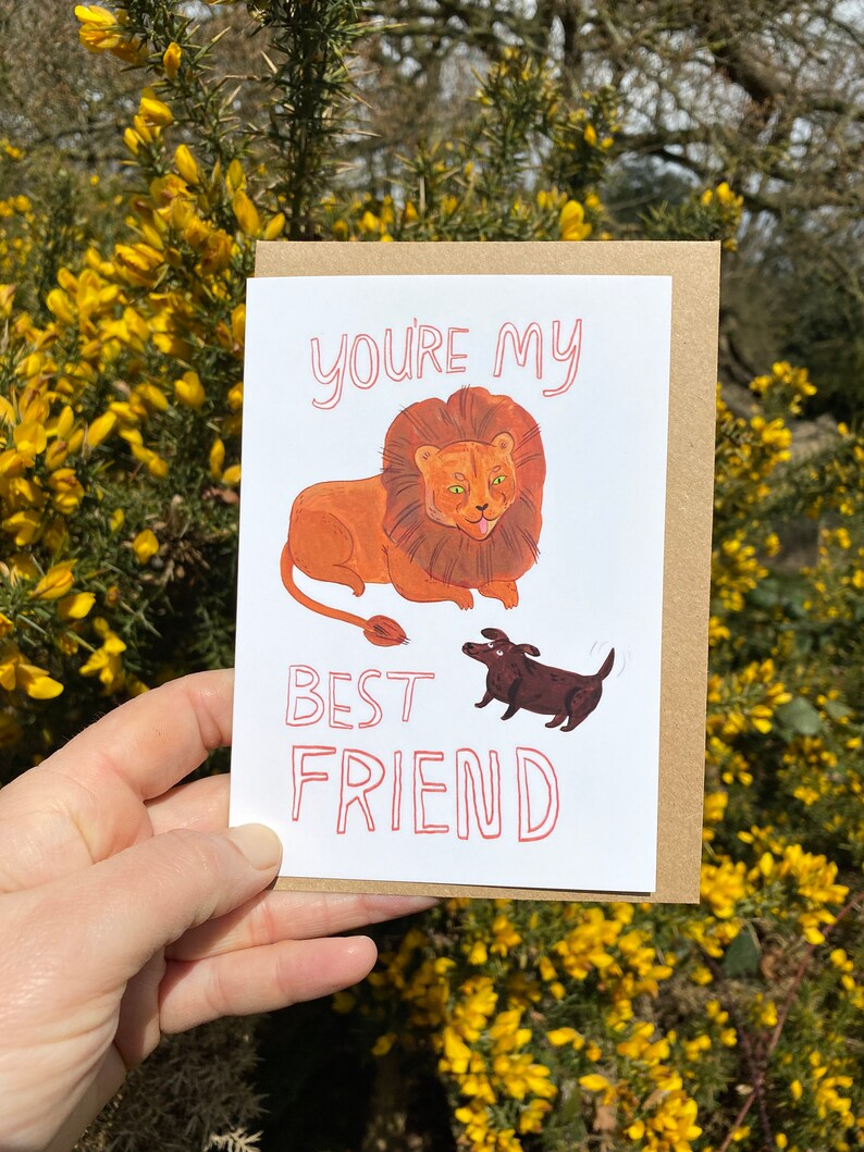 You're My Best Friend, Lion and Sausage Dog Card