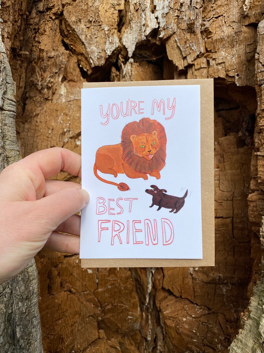 You're My Best Friend, Lion and Sausage Dog Card