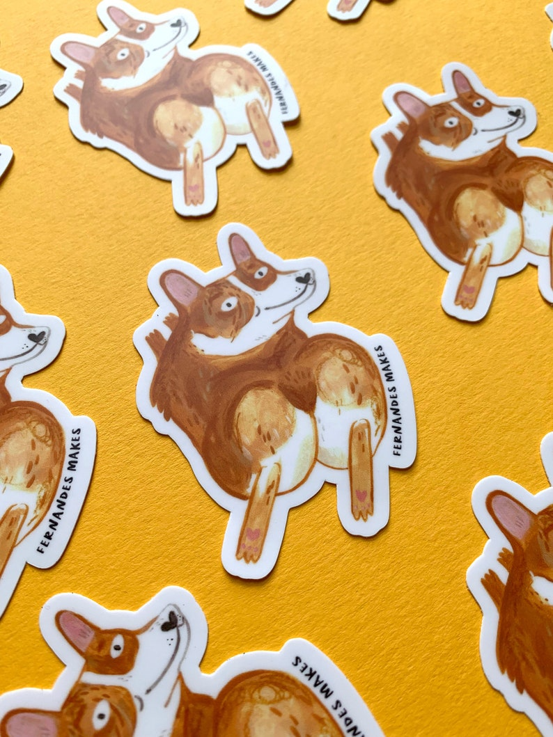 Boujee Butt Corgi Matte Vinyl Sticker