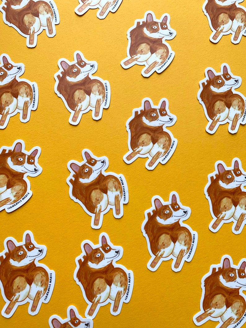 Boujee Butt Corgi Matte Vinyl Sticker