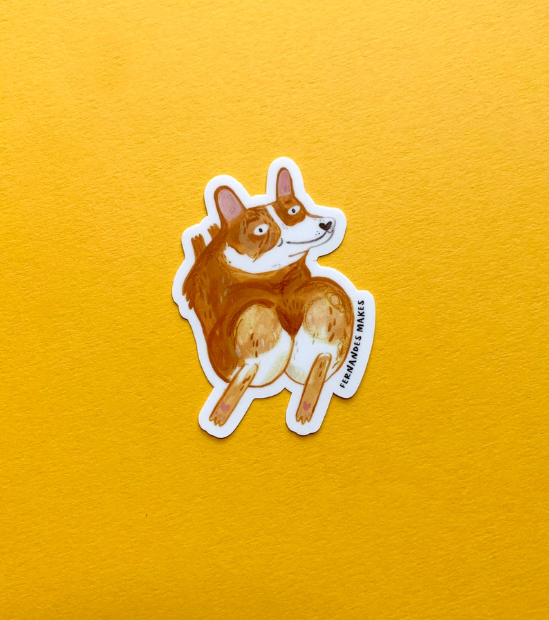 Boujee Butt Corgi Matte Vinyl Sticker