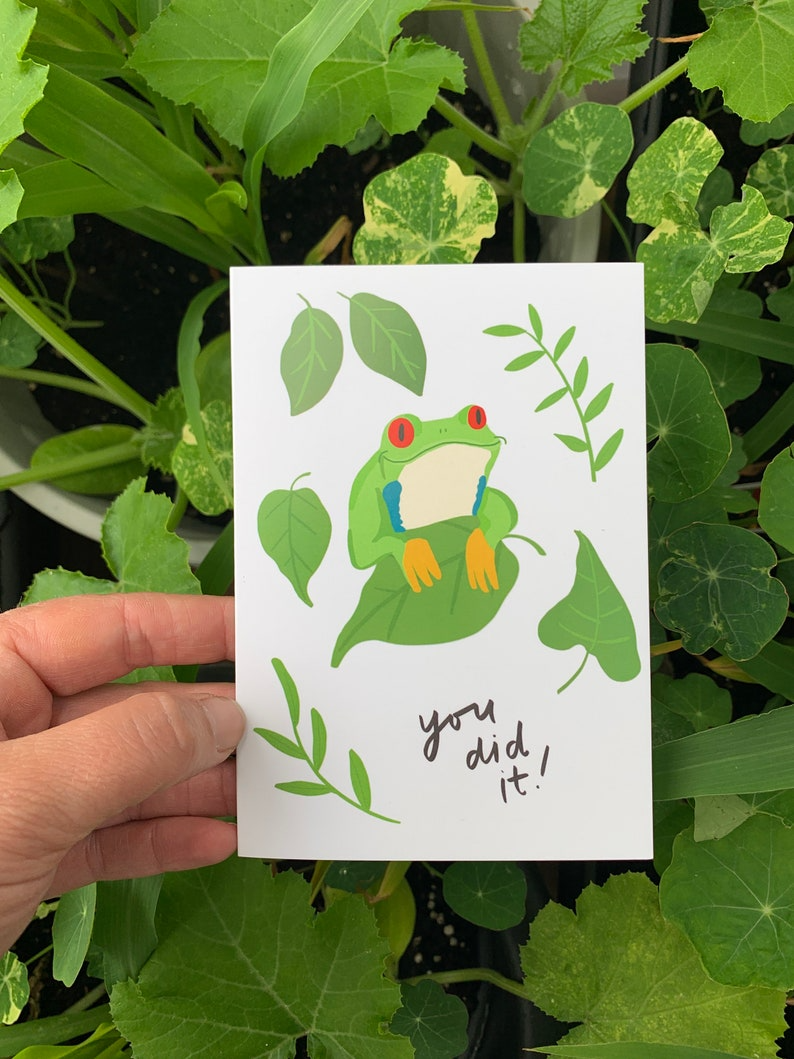 You Did It! Happy Tree Frog Card