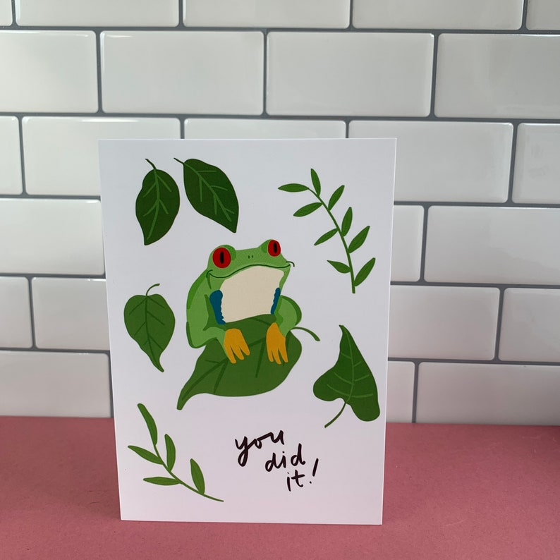 You Did It! Happy Tree Frog Card