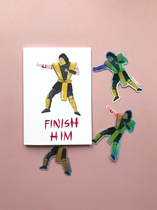 Finish Him - Mortal Kombat Scorpion Greeting Card