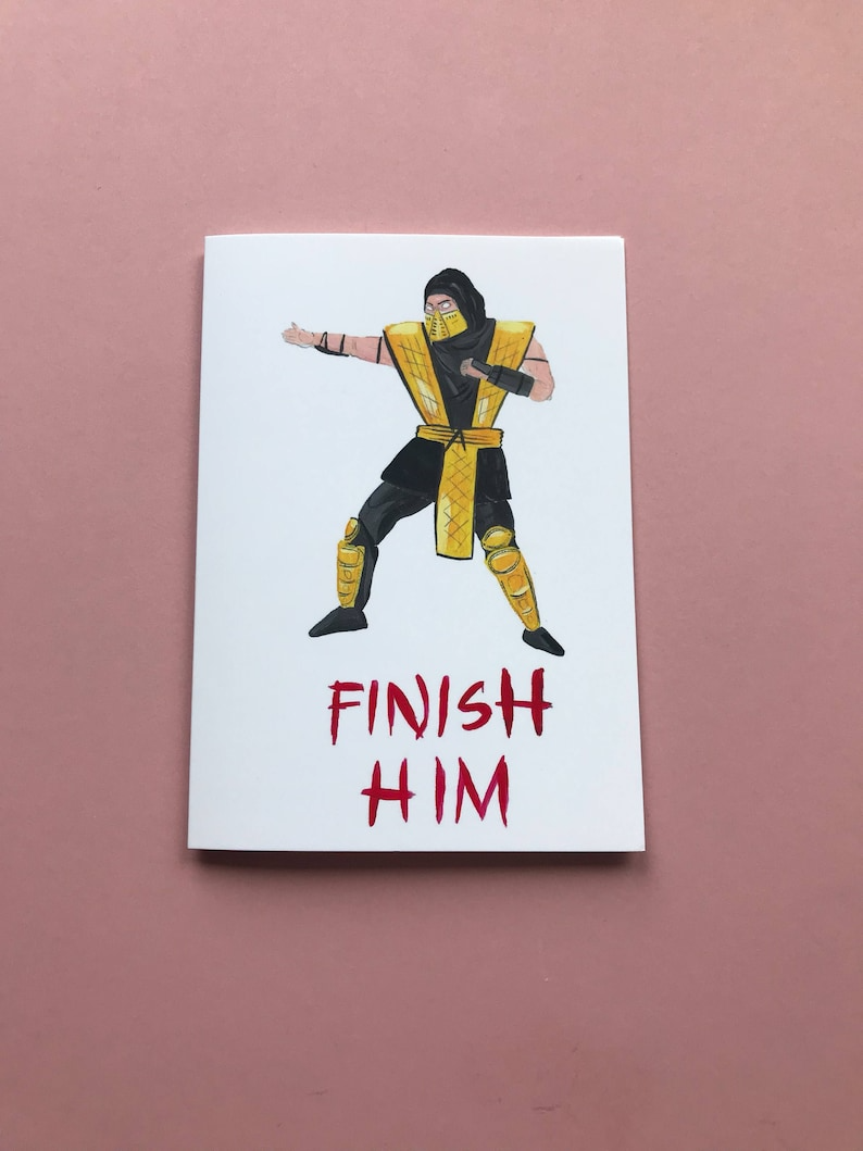 Finish Him - Mortal Kombat Scorpion Greeting Card