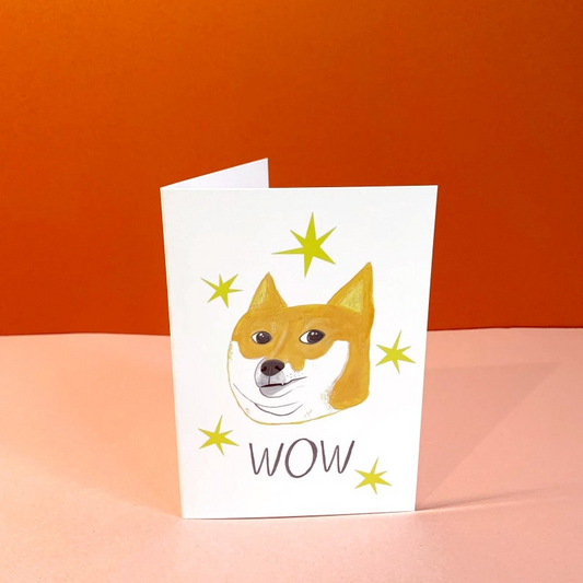 WOW Dog Meme Greeting Card