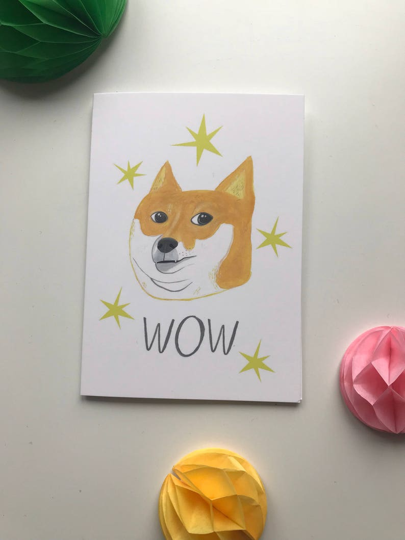 WOW Dog Meme Greeting Card