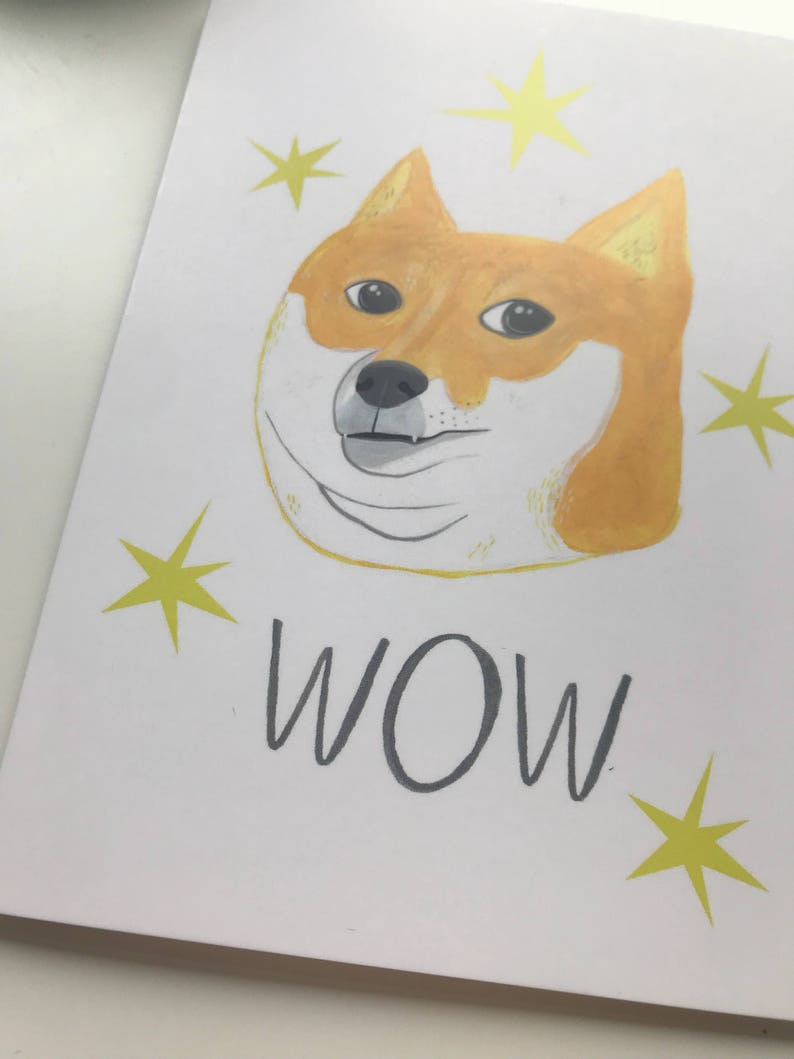 WOW Dog Meme Greeting Card