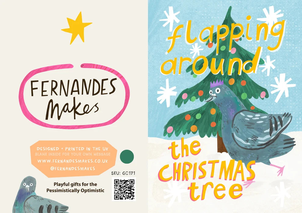 Flapping Around The Christmas Tree Greeting Card