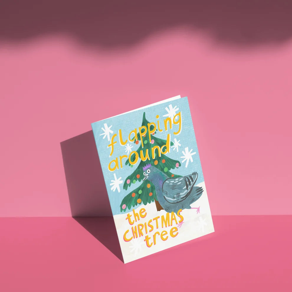 Flapping Around The Christmas Tree Greeting Card
