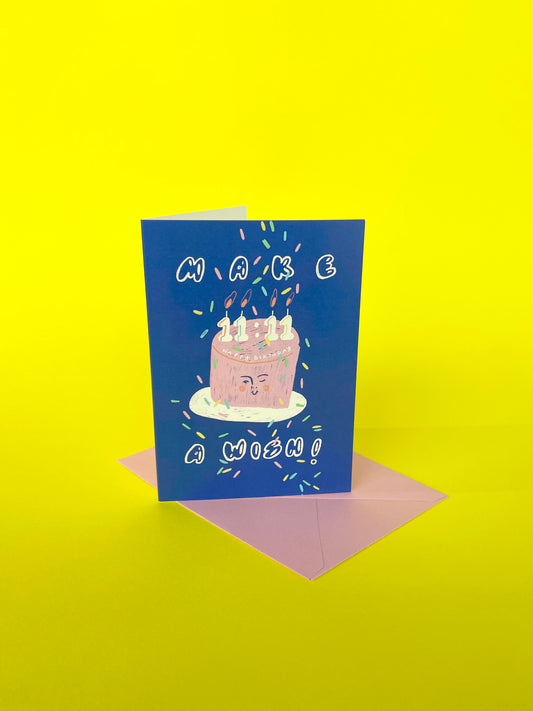 Make A Wish 11:11 - Birthday Greeting Card by Kelly Ma