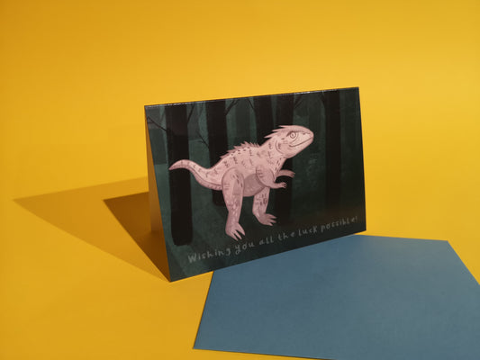 Wishing You All The Luck Possible T-Rex Card by Fernandes Makes