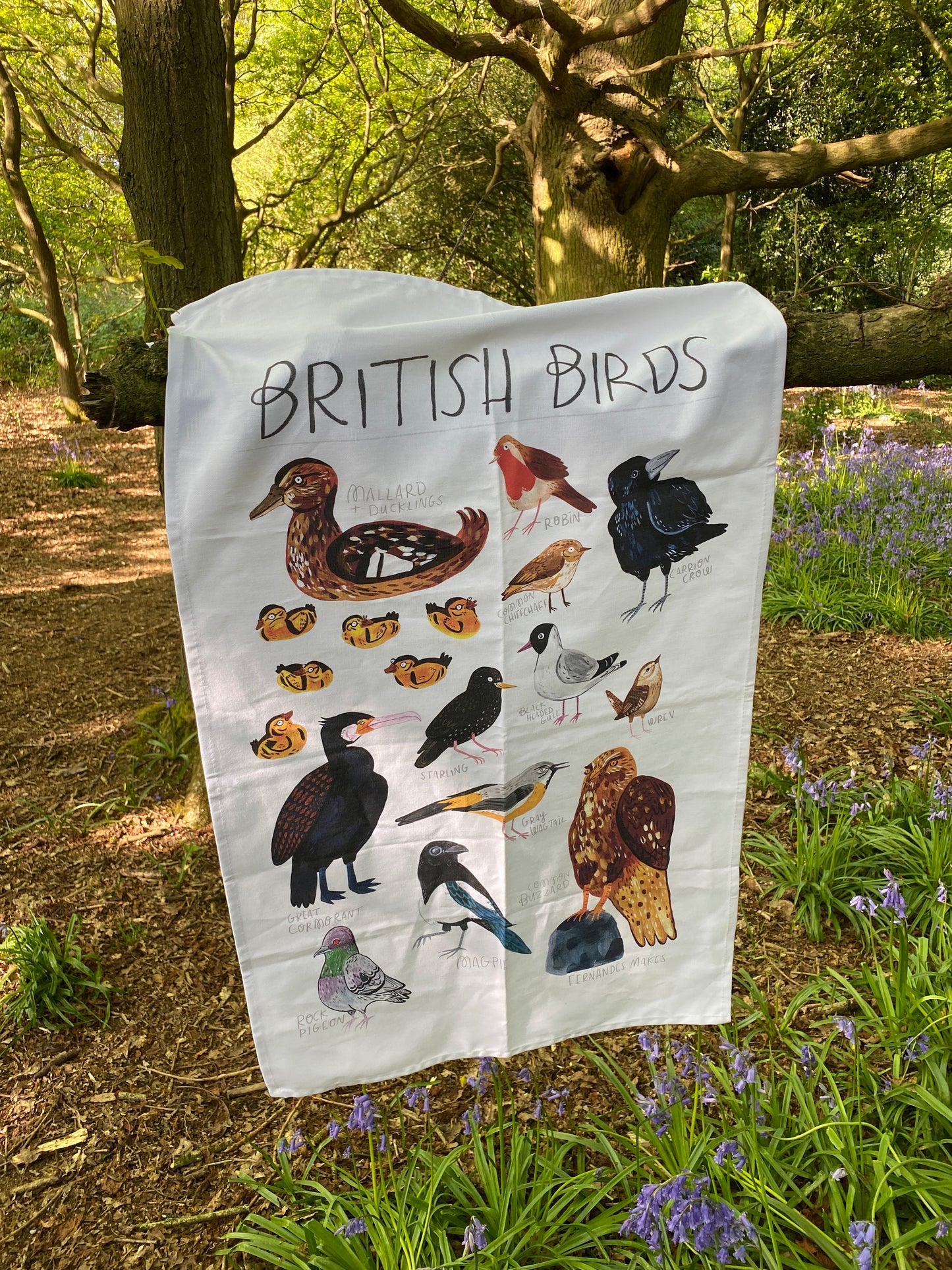 British Birds Tea Towel by Fernandes Makes