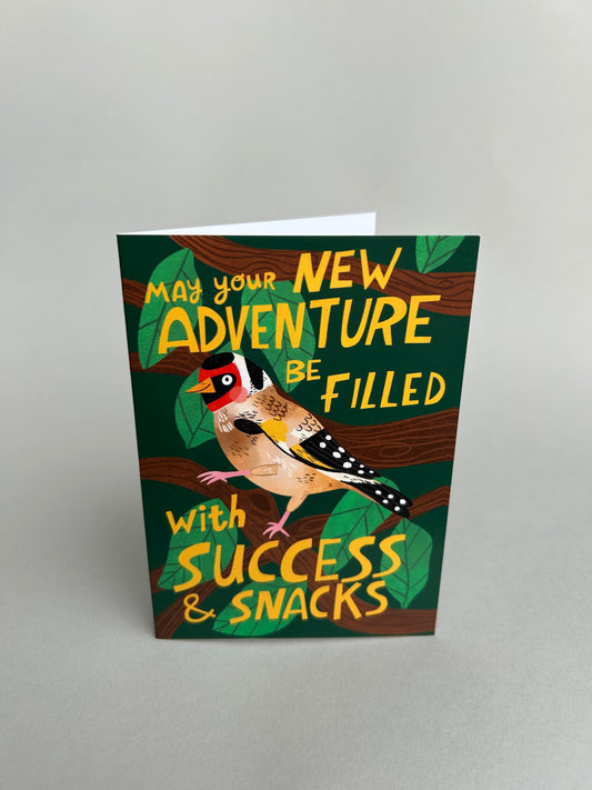 New Adventure Goldfinch Greeting Card