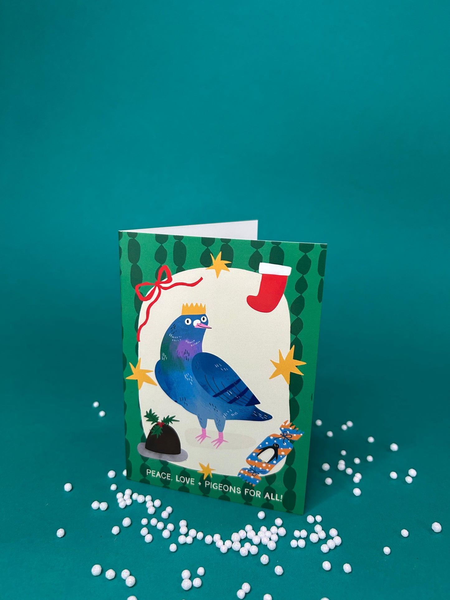 Peace, Love and Pigeons For All Christmas Greeting Card
