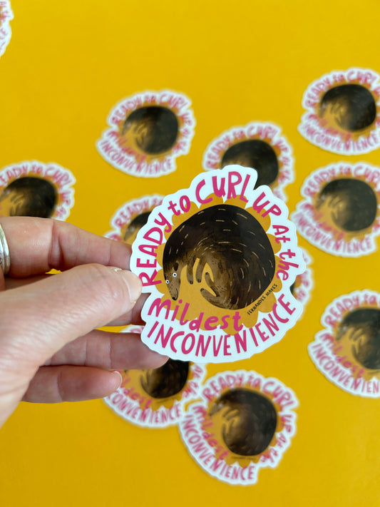 Curl Up inconvenience Sticker