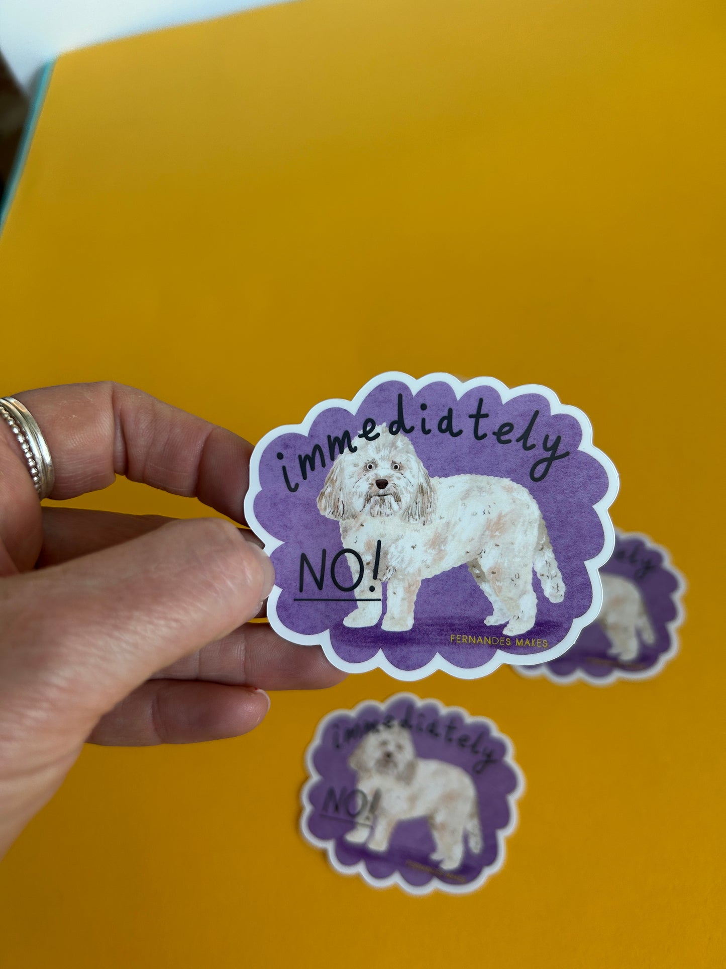 Immediately No Dog Vinyl Sticker