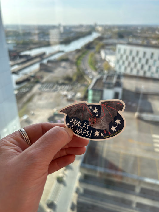 Snacks & Naps Bat Vinyl Sticker