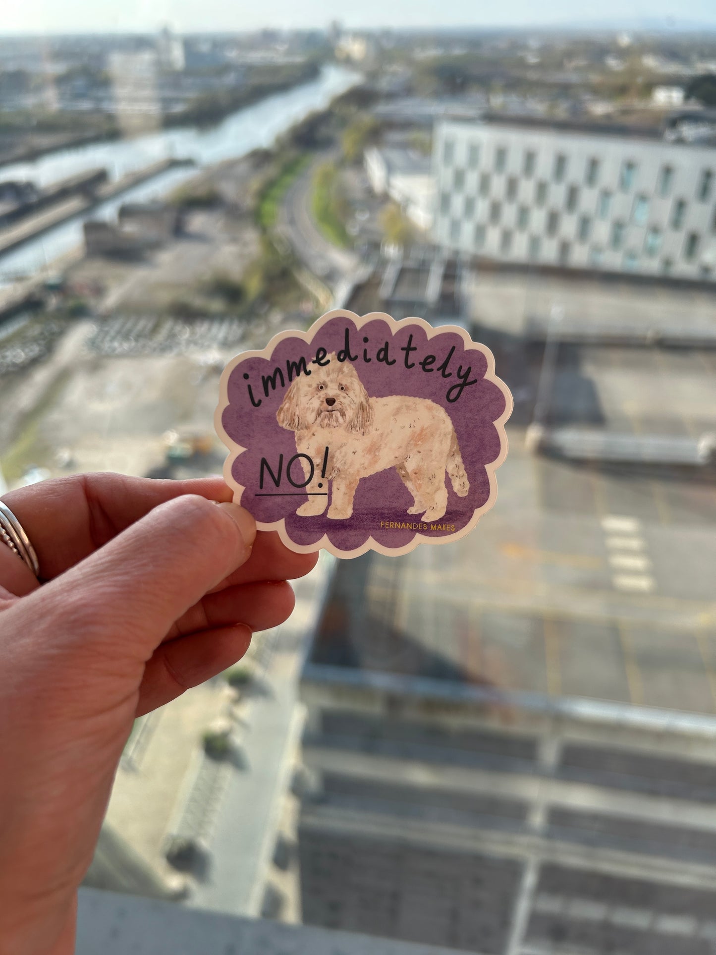 Immediately No Dog Vinyl Sticker