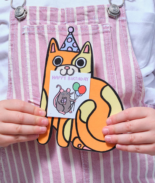 Cat with Mini Card