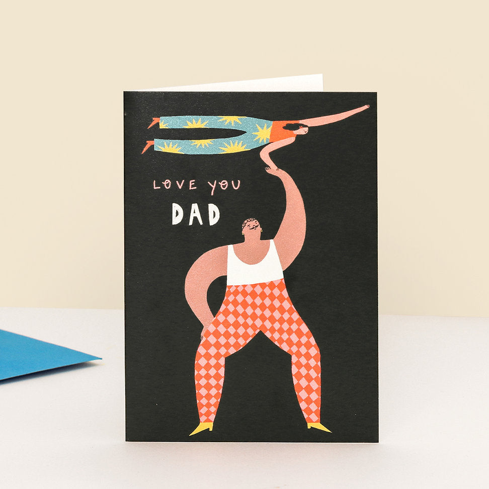 Love You Dad Greeting Card by Little Black Cat