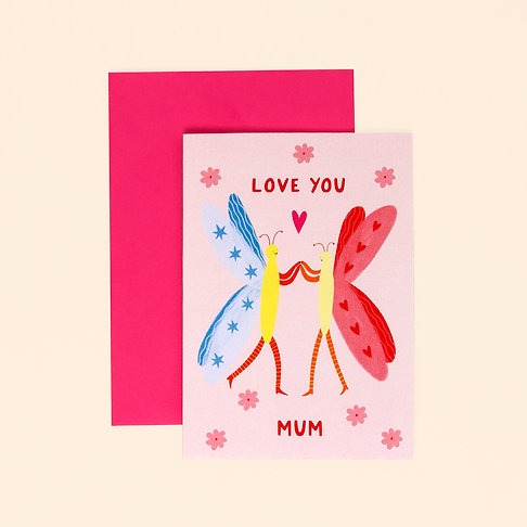 Love you Mum Butterflies - Card by Little Black Cat