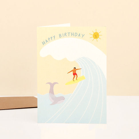 Surfer Birthday Card by Little Black Cat